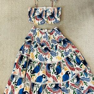 House of Harlow 1960 Multicolor Smocked Top and Skirt